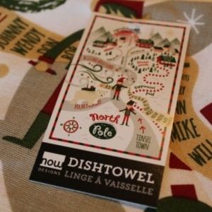 NOW DESIGNS Tea Towel NORTH POLE ELVES NWT